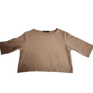 BOOHOO Tan Crop Top Festival Beach SZ 4 US